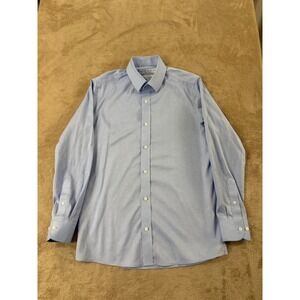 Peter Manning New York Dress Shirt Mens Size 2 Light Blue non iron cotton EUC